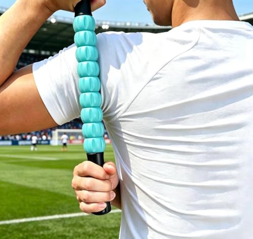Muscle Roller Stick - A Full-Body Massage Roller that Can Relieve Muscle Soreness, Cramps and Tension After Exercise. It is a Handheld Physical Therapy and Recovery Tool (Green and Black) - color: Green Black
