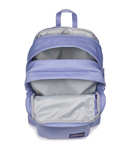 JanSport Main Campus FX Backpack - Travel or Work Bag w 15-Inch Laptop Pack with Leather Trim, Lavender Ash - color: Lavender Ash