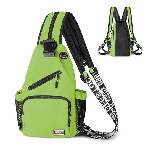 Geestock Convertible Sling Bag for Women Men, Lightweight Crossbody Backpack Daypack Chest Bag Fit 10.9" Tablet for Travel, Sport, Hiking & Commute, Green, 8.27in×3.94in×13.39in - color: Green, size: Large