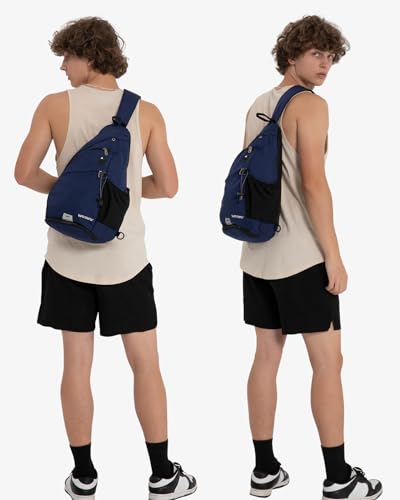 WATERFLY Sling Bag Sling Backpack Small Crossbody Shoulder Bag for Men Women Traveling Cycling Hiking Daypack - color: Blue