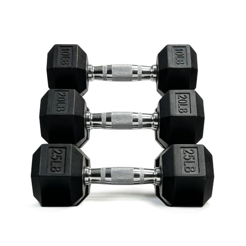 Dumbbells Set Rubber Hex Weights for Home Gym Durable Construction Convenient Storage Space Saving Design Complete Weight Set Barbell Coated for Exercise Training - style: 110 lb set