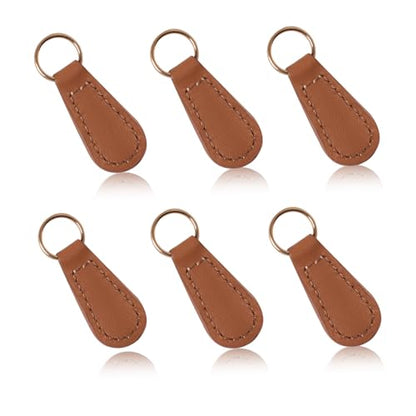 Deoward Zipper Pull Replacement PU Leather Zipper Tag Fixer Pull Repair for Backpacks, Jackets, Luggage, Purses, Suitcases, Handbags (6 PCS) - style: Zipper Pulls (Khaki)