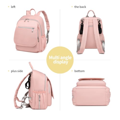 Small Diaper Bag Backpack, Mini Diaper Bag Purse with 10 Pockets, Travel Baby Bag for Baby Girls, Insulated Pockets, Stroller Straps,pInk - color: Pink