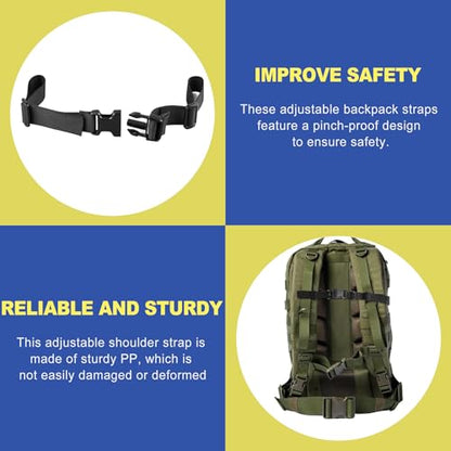 Adjustable Backpack Chest Strap Add On, Universal Sternum Straps for Backpacks with Quick Release Buckle & D-Ring Clip Durable Replacement Harness Extender for Hiking Camping Travel & School