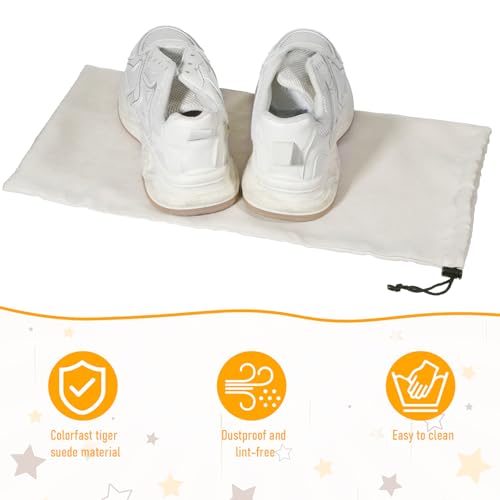 10 Pack Single Shoe Bags for Travel, 18"x9" Flannel Single Shoe Bags | Flannel Shoes Pouch with Drawstring Closure, Packing Shoes Travel Bag for Toys, Purses, Men & Women
