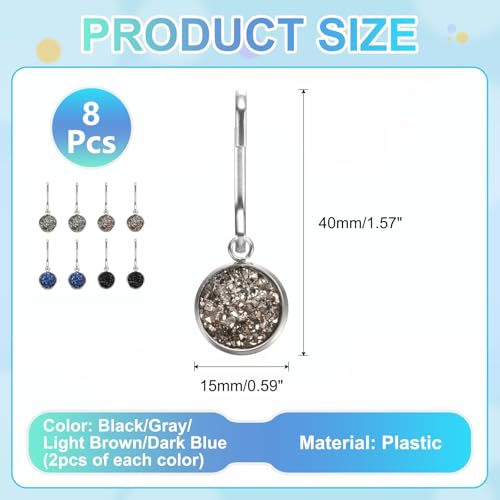 uxcell Zipper Pulls Charm, Zipper Pull Replacement Repair Zip Head Handle for Luggage Clothing - color: Black/Gray/Light Brown/Dark Blue