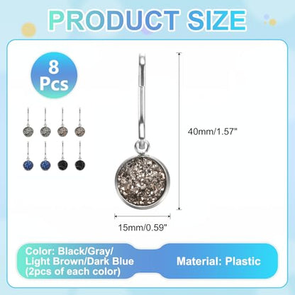 uxcell Zipper Pulls Charm, Zipper Pull Replacement Repair Zip Head Handle for Luggage Clothing - color: Black/Gray/Light Brown/Dark Blue