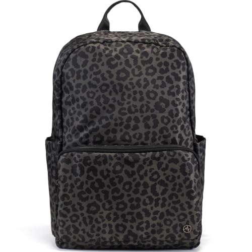 Pander 22L Casual Daypack Everyday Backpack with Luggage Sleeve Smooth Webbing Handle Professional Commuter School Bag, Grey Leopard - color: Grey Leopard