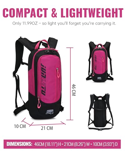 Croogo Hydration Packs,Hydration Backpack with 2L Hydration Bladder,Bicycle Daypack Waterproof Breathable Bag for Climbing - color: Ot04-rose Red-sd
