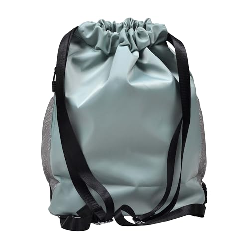Nupouch Drawstring Backpack: Lightweight, Water-Resistant, Reflective Gym Bag w/Shoe Compartment for Travel, Hiking, Sports - color: Teal