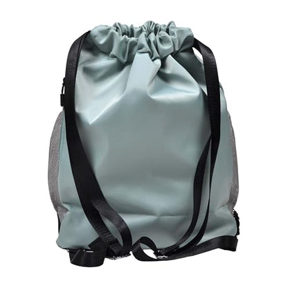 Nupouch Drawstring Backpack: Lightweight, Water-Resistant, Reflective Gym Bag w/Shoe Compartment for Travel, Hiking, Sports - color: Teal