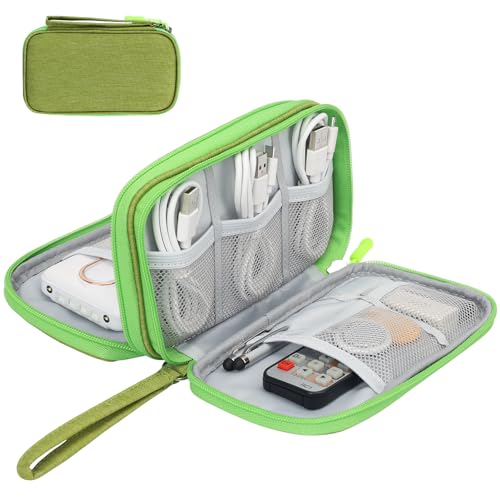 Skycase Electronic Organizer Travel Case - Waterproof Travel Cord Pouches for Organization, Cable Organizer, All-in-One Double Layers Storage Bag for Accessories, Charger, Cable, Light Green - Medium - color: Green-1, size: Medium