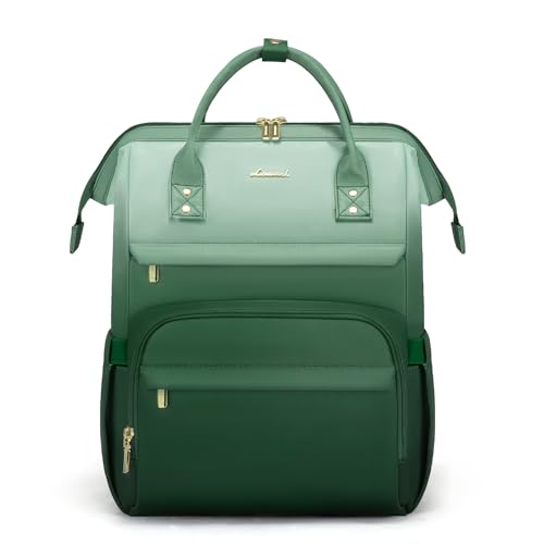 LOVEVOOK Gradient Laptop Backpack for Women,15.6 Inch Work Computer Bakcpack Purse Laptop Bag With Anti-Theft Pocket,Waterproof Carry on Teacher College Backpack for Travel - color: Green&ghite Gradient, size: 15.6 Inch