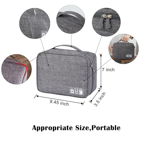 Organizer Case Small Electronic Devices USB Charger Accessories Mouse Phone Cable SD Power Bank Earphone - color: Large-Sky Blue