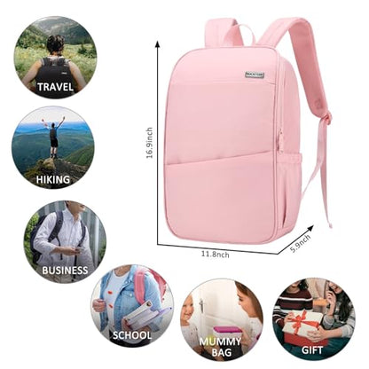 MAXTOP Deep Storage Laptop Backpack Business Anti-theft Backpacks[Water Resistant] College Computer Bookbag Fits 16 Inch Laptop - color: Light Pink, size: 15.6 inch, style: Daypack Backpacks