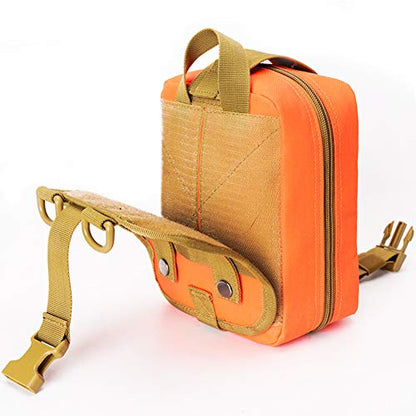 1000D Molle Ifak Pouch Rip Away, Tactical Tear Away Medical Pouch Empty, Military First Aid Pouch Bag Only for Camping Hiking Travel - color: Orange