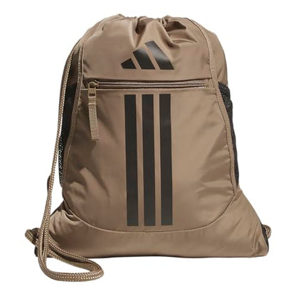 adidas Alliance Sackpack – Drawstring Backpack for Sports, Small Gym Bag - color: Khaki Six/Black/3