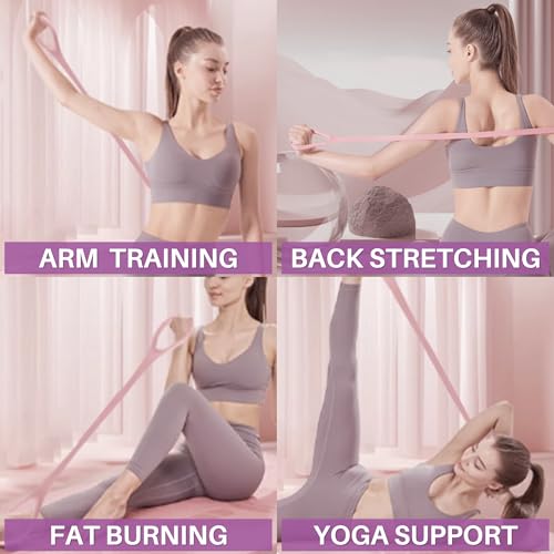 LEZER Figure 8 Resistance Band, Fitness Elastic Rope, Execrise Workout for Arm, Back, Chest and Shoulder, Yoga, Pilates, Stretching, Physical Therapy Equipment - style: Purple；20 lbs