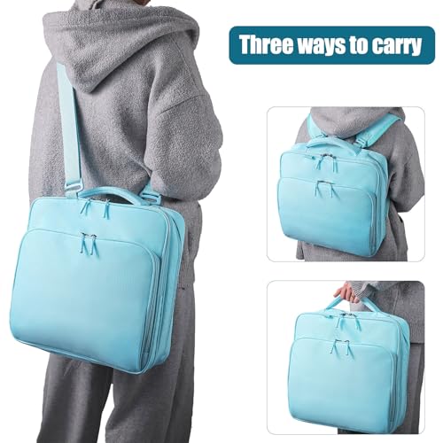 3 Ring Zipper Binder Bag with Detachable Backpack Straps, 500 Sheet Capacity, Multi-Pocket File Folder, Fits 14’’ Laptop & Tablet，Portable All-in-One Organizer for Office