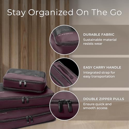 Briggs & Riley Travel Essentials Carry-On Compression Packing Cube Set - color: Plum, size: Carry-On