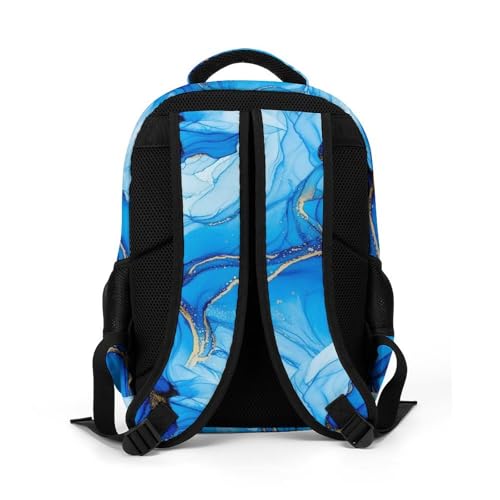 Carry On Anti Theft Laptop Backpack Trippy Tie Dye Blue, Large Sturdy Travel Bag with Multi Compartments for Business Weekender Hiking - color: Pattern (260)