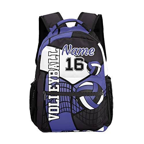 Personalized Volleyball Blue White Black Multifuction Backpack with Name Text for Women Men Gift - color: Backpack 12