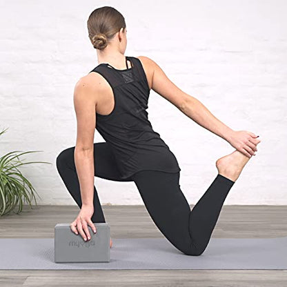 MYGA Yoga Block,Lightweight EVA Foam Yoga Brick,High Density Non-Slip Block for Yoga Poses, Pilates, Balance and Flexibility - color: Grey