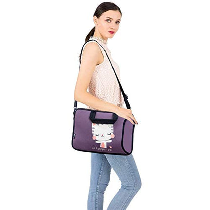 RICHEN 10 inch Messenger Bag Carrying Case Sleeve with Handle Accessory Pocket Fits 7 to 10-Inch Laptops/Notebook/ebooks/Kids Tablet/Pad (7-10.2 inch, Cute Cat) - color: Cute Cat, size: 7-10.2 inch