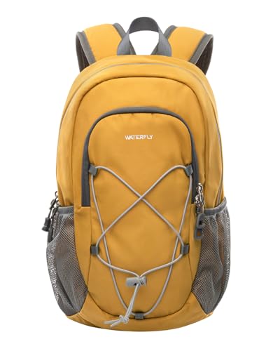 WATERFLY 12L Small Hiking Backpack: Day Pack Lightweight Travel Bag Camping Fitness Cycling Outdoor Sports Daypack For Women Men - color: Yellow Orange