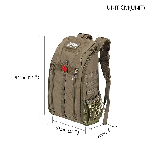 EXCELLENT ELITE SPANKER Medical Backpack Tactical Knapsack Outdoor Rucksack Camping Survival First Aid Backpack(Ranger Green) - color: Ranger Green
