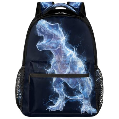 Dinosaur Kids Backpack for Girl Boy Waterproof Kids Back Pack | Animal Lightning School Bookbag Women Men Lightweight Rucksack Casual Daypack Carry On Bag for Work Hiking Camping Gym Travel - color: Animal Lightning Dinosaur