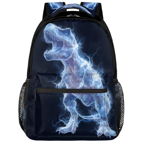 Dinosaur Kids Backpack for Girl Boy Waterproof Kids Back Pack | Animal Lightning School Bookbag Women Men Lightweight Rucksack Casual Daypack Carry On Bag for Work Hiking Camping Gym Travel - color: Animal Lightning Dinosaur