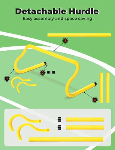 GHB Agility Ladder 1PCS Agility Cones 25PCS Detachable Agility Hurdles 5PCS