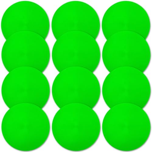 Poly Spot Markers 4inch/9 inch Non-Slip Rubber Agility Markers Flat Field Cones Floor Dots for Football, Soccer, Basketball Training Markers, School Activities, Exercise Drills, Social Distancing - style: 9inch 12Pcs(Green)