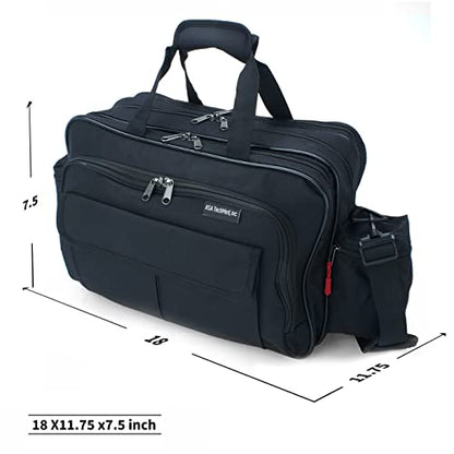 ASA TECHMED Nursing Bag with Compartments – Durable Medical Equipment Shoulder Bag for Nurses, Physicians, EMTs, Multi-Pocket, Nylon Reinforced, Adjustable Straps (Black) - color: Black