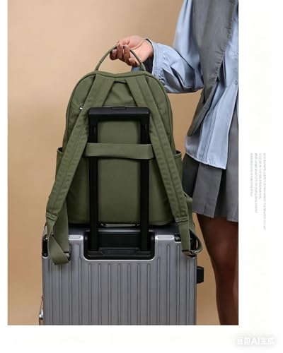 Casual Backpack, Multi-Pocket Design with Front Zipper Compartment (Army green) - color: Army Green