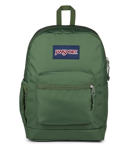 JanSport Cross Town Plus Backpack - Large Main Compartment, Side Water Bottle Pocket, 15-Inch Padded Laptop Sleeve - Cargo Green - color: Cargo Green