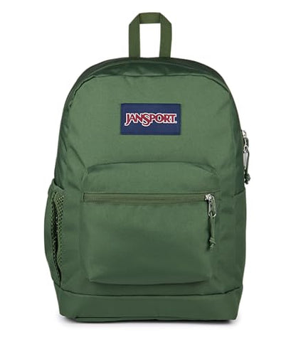 JanSport Cross Town Plus Backpack - Large Main Compartment, Side Water Bottle Pocket, 15-Inch Padded Laptop Sleeve - Cargo Green - color: Cargo Green