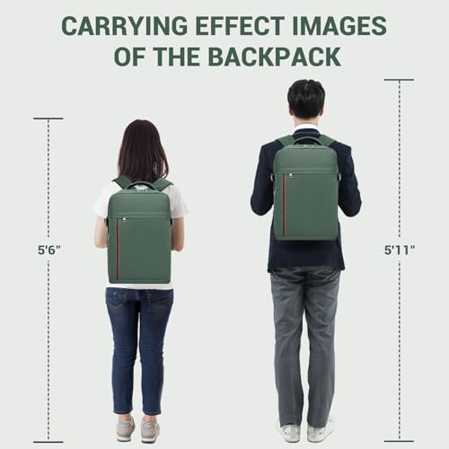 Kono 20L Casual Daypack, 40×20×25 cm, Airline Approved, 15.6" waterproof Laptop Backpack for Men & Women – Green - color: Green