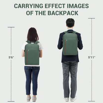 Kono 20L Casual Daypack, 40×20×25 cm, Airline Approved, 15.6" waterproof Laptop Backpack for Men & Women – Green - color: Green