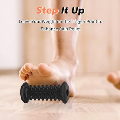 Plantar Fasciitis Relief,Foot Roller,Foot Massager Roller for Arch and Heel Pain Relief,Care for Plantar Fasciitis,Deep Tissue Muscle Massage,Portable Reflexology Tool - color: Black
