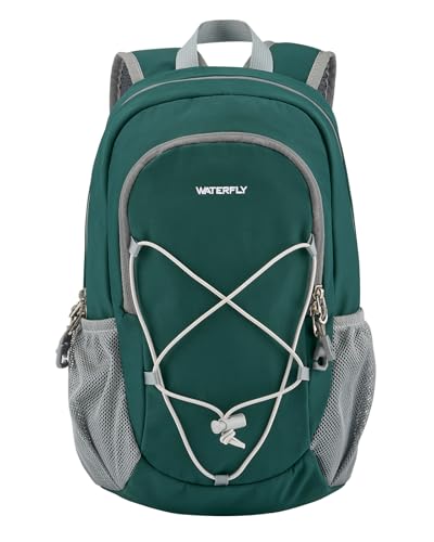 WATERFLY 12L Small Hiking Backpack: Day Pack Lightweight Travel Bag Camping Fitness Cycling Outdoor Sports Daypack For Women Men - color: Dark Green