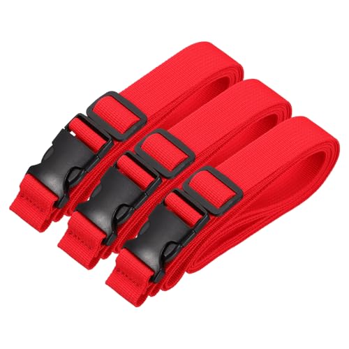 PATIKIL Utility Straps with Quick Release Buckle, (1 Inch x 8 Feet, Red) (3 Pcs) Adjustable Luggage Polyester Straps Backpack Webbing, Suit for Sleeping Bag/Camping/Hiking - color: Red, size: 1 Inch x 8 Feet