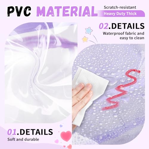 MOONBABY Clear Backpack for School Girls, Heavy Duty TPU Transparent Backpack Stadium Events Approved, Clear Bookbag - color: Purple Mermaid