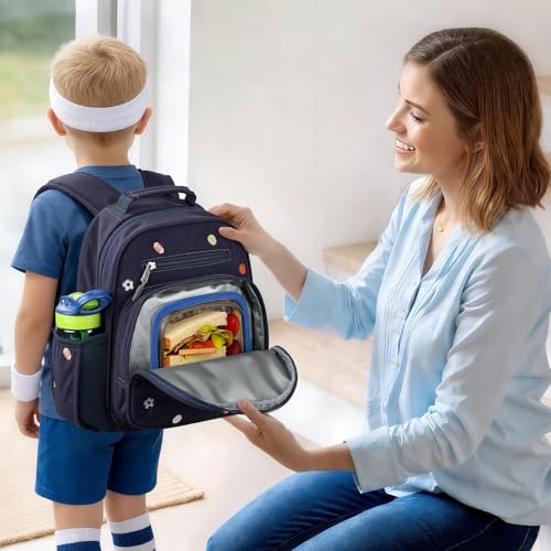 mibasies Toddler Backpacks for Boys 2-4: Quilted Backpack for Preschool Prek Daycare - Cute 12 Inches Bookbag for Little Kids Ball Blue - color: Ball Blue, style: Toddler-12"h(not Fit Folder)