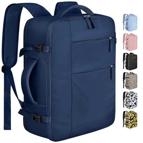 Capolo Travel Backpack for Women Men Waterproof Laptop Backpack Airlines Approved Carry On Backpack Bag Computer Backpack for Business, Work, Traveling Fits 17 Inch Laptop(Dark Blue) - color: Dark Blue, size: 17 Inch