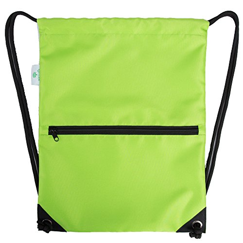 HOLYLUCK Drawstring Backpack Bag Sport Gym Sackpack - color: Green