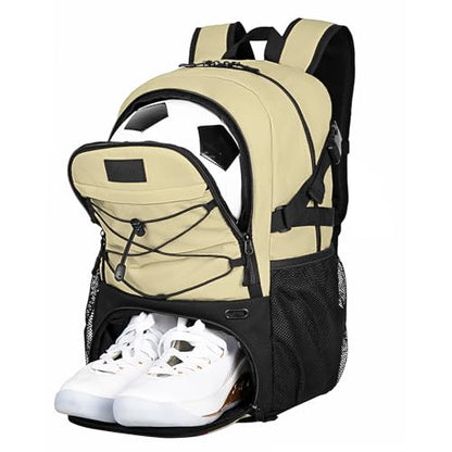 Goloni Soccer Backpack,Basketball Backpack with Ball Compartment & Shoe Compartment,Backpack for Basketball,Soccer - color: Yellow