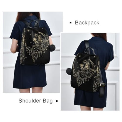 ALAZA Sacral Night Woman Witch on Moon Star Trips Hiking Camping Rucksack Pack for Women - color: Multi 1