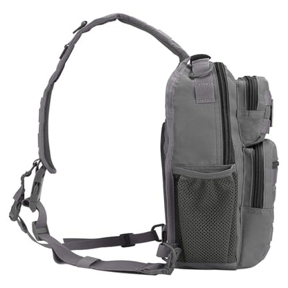 Rover Sling Pack Tactical Shoulder Sling Bag Backpack with Bottle Holder Crossbody Chest Bag, Grey - color: Grey